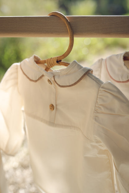 Blusa Infantil de Cuello bebé 3 colores en Algodón Orgánico- Colección Orígenes