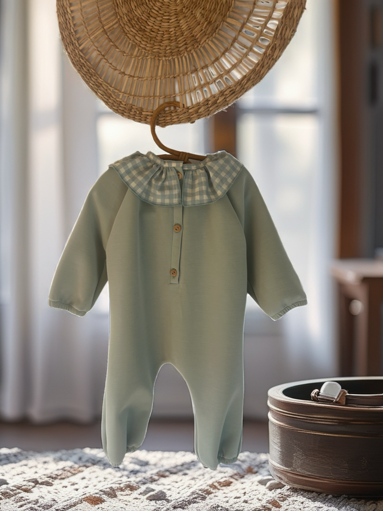 Pelele de felpa perchada con tacto suave- Colección Orígenes