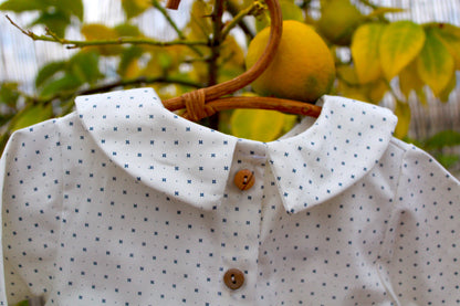 Blusa detalles azul – Colección Orígenes